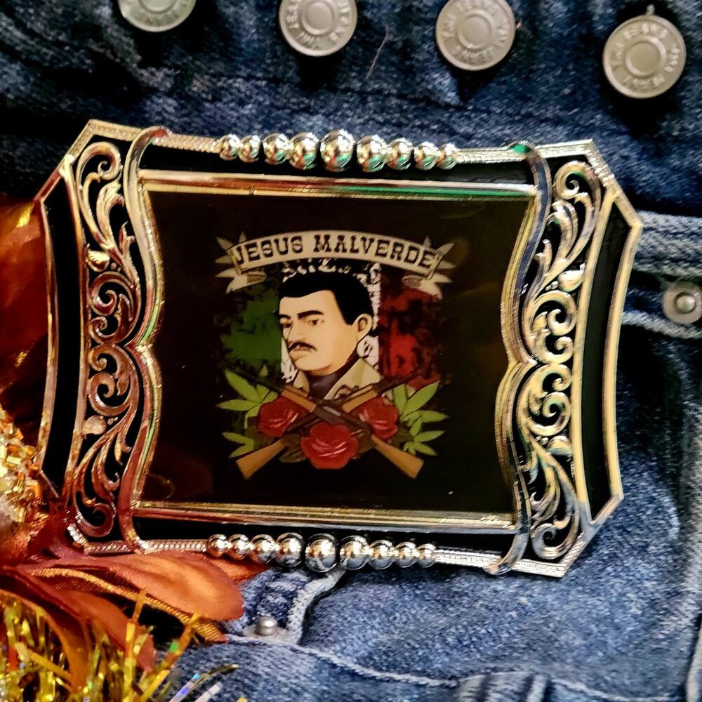 Jesus Malverde Western Belt Buckle Handcrafted Zinc Alloy Accessory For Men